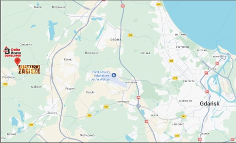 Mapa lokalizacyjna Bursztynowego Zacisza w Bursztynniku